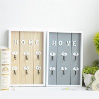 Chic Wooden Key Box Shabby Wall Hanging Storage Keys Hook Cabinet Home Decor   263824206035